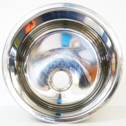 Sink Cylindrical Polished Stainless Steel 190mm Deep