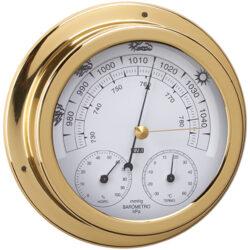 Barometer, Thermometer & Hygrometer triple combo - Polished Brass 120mm Face